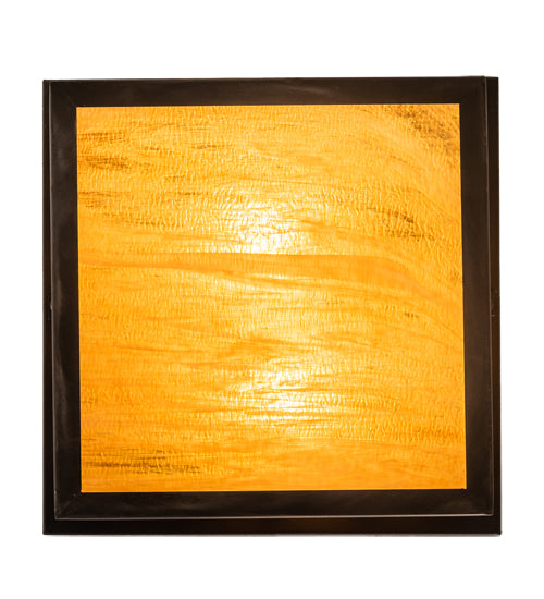 Meyda Lighting Hyde Park 20" 2-Light Craftsman Brown Triple Bar Mission Flush Mount Light With Honey Amber Art Shade Glass