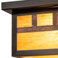Meyda Lighting Hyde Park 20" 2-Light Craftsman Brown Triple Bar Mission Flush Mount Light With Honey Amber Art Shade Glass