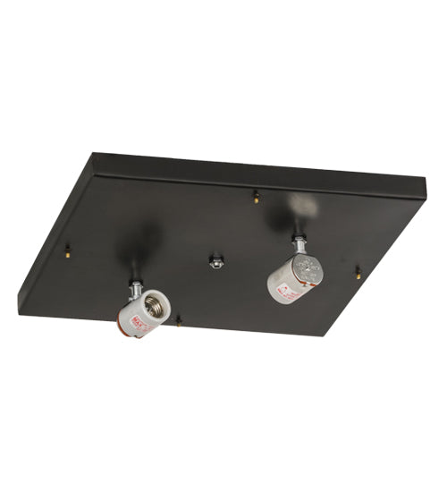 Meyda Lighting Hyde Park 20" 2-Light Craftsman Brown Triple Bar Mission Flush Mount Light With Honey Amber Art Shade Glass