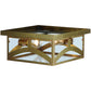 Meyda Lighting Hyde Park 20" 2-Light Satin Brass Hill Top Flush Mount Light With Clear Shade Glass