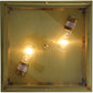Meyda Lighting Hyde Park 20" 2-Light Satin Brass Hill Top Flush Mount Light With Clear Shade Glass