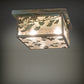 Meyda Lighting Hyde Park 20" 2-Light Verdigris Brass Ginkgo Flush Mount Light With Clear Seeded Shade Glass
