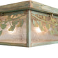 Meyda Lighting Hyde Park 20" 2-Light Verdigris Brass Ginkgo Flush Mount Light With Clear Seeded Shade Glass