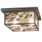 Meyda Lighting Hyde Park 20" 2-Light Verdigris Brass Ginkgo Flush Mount Light With Clear Seeded Shade Glass
