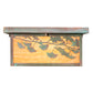Meyda Lighting Hyde Park 20" 2-Light Verdigris Ginkgo Flush Mount Light With Beige Art & Clear Seeded Shade Glass