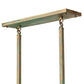 Meyda Lighting Hyde Park 20" 2-Light Verdigris "T" Mission Island Pendant Light With Beige Iridescent Shade Glass