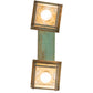 Meyda Lighting Hyde Park 20" 2-Light Verdigris "T" Mission Island Pendant Light With Beige Iridescent Shade Glass
