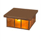 Meyda Lighting Hyde Park 20" 2-Light Vintage Copper Double Bar Mission Flush Mount Light With Amber Mica Shade Glass