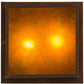 Meyda Lighting Hyde Park 20" 2-Light Vintage Copper Double Bar Mission Flush Mount Light With Amber Mica Shade Glass