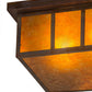 Meyda Lighting Hyde Park 20" 2-Light Vintage Copper Double Bar Mission Flush Mount Light With Amber Mica Shade Glass