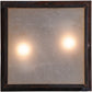 Meyda Lighting Hyde Park 20" 2-Light Vintage Copper Loon Flush Mount Light With Frosted Seeded & Beige Art Shade Glass