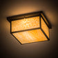 Meyda Lighting Hyde Park 20" Brown Flushmount With Beige Shade Glass