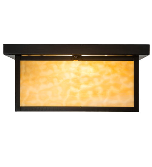 Meyda Lighting Hyde Park 20" Brown Flushmount With Beige Shade Glass