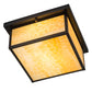 Meyda Lighting Hyde Park 20" Brown Flushmount With Beige Shade Glass