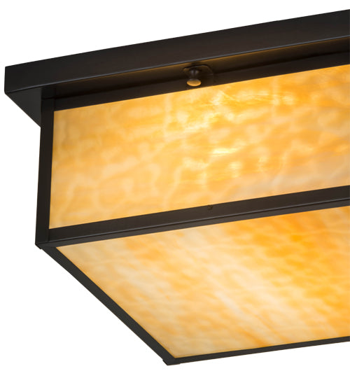 Meyda Lighting Hyde Park 20" Brown Flushmount With Beige Shade Glass