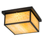 Meyda Lighting Hyde Park 20" Brown Flushmount With Beige Shade Glass