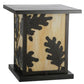 Meyda Lighting Hyde Park 20" Craftsman Brown Oak Leaf Outdoor Pier Mount Light With Beige Art Shade Glass