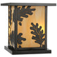Meyda Lighting Hyde Park 20" Craftsman Brown Oak Leaf Outdoor Pier Mount Light With Beige Art Shade Glass