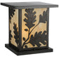 Meyda Lighting Hyde Park 20" Craftsman Brown Oak Leaf Outdoor Pier Mount Light With Beige Art Shade Glass