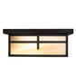 Meyda Lighting Hyde Park 21" 2-Light Craftsman Brown Cross Mission Flush Mount Light With Beige Iridescent Shade Glass