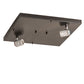 Meyda Lighting Hyde Park 21" 2-Light Craftsman Brown Cross Mission Flush Mount Light With Beige Iridescent Shade Glass