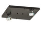Meyda Lighting Hyde Park 21" 2-Light Craftsman Brown "T" Mission Flush Mount Light With Travertine Idalight & Beige Iridiscent Shade