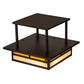 Meyda Lighting Hyde Park 21" 2-Light Oil Rubbed Bronze "T" Mission Flush Mount Light With Beige & Amber Mica Shade Glass