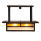 Meyda Lighting Hyde Park 21" 2-Light Oil Rubbed Bronze "T" Mission Flush Mount Light With Beige & Amber Mica Shade Glass