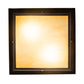 Meyda Lighting Hyde Park 21" 2-Light Oil Rubbed Bronze "T" Mission Flush Mount Light With Beige & Amber Mica Shade Glass