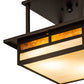 Meyda Lighting Hyde Park 21" 2-Light Oil Rubbed Bronze "T" Mission Flush Mount Light With Beige & Amber Mica Shade Glass