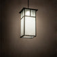 Meyda Lighting Hyde Park 21" Craftsman Verdigris "T" Mission Pendant Light With Frosted Seeded Shade Glass