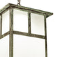 Meyda Lighting Hyde Park 21" Craftsman Verdigris "T" Mission Pendant Light With Frosted Seeded Shade Glass