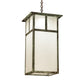 Meyda Lighting Hyde Park 21" Craftsman Verdigris "T" Mission Pendant Light With Frosted Seeded Shade Glass
