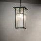 Meyda Lighting Hyde Park 21" Verdigris "T" Mission Pendant Light With Clear Seeded Shade Glass