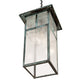 Meyda Lighting Hyde Park 21" Verdigris "T" Mission Pendant Light With Clear Seeded Shade Glass
