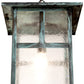 Meyda Lighting Hyde Park 21" Verdigris "T" Mission Pendant Light With Clear Seeded Shade Glass