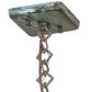 Meyda Lighting Hyde Park 21" Verdigris "T" Mission Pendant Light With Clear Seeded Shade Glass