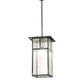 Meyda Lighting Hyde Park 21" Verdigris "T" Mission Pendant Light With Clear Seeded Shade Glass