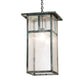 Meyda Lighting Hyde Park 21" Verdigris "T" Mission Pendant Light With Clear Seeded Shade Glass