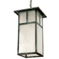 Meyda Lighting Hyde Park 21" Verdigris "T" Mission Pendant Light With Frosted Seeded Shade Glass
