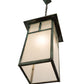 Meyda Lighting Hyde Park 21" Verdigris "T" Mission Pendant Light With Frosted Seeded Shade Glass