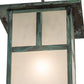 Meyda Lighting Hyde Park 21" Verdigris "T" Mission Pendant Light With Frosted Seeded Shade Glass