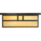 Meyda Lighting Hyde Park 22" 2-Light Craftsman Brown Double Bar Mission Flush Mount Light With Beige Art Shade Glass