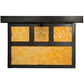 Meyda Lighting Hyde Park 22" 2-Light Craftsman Brown Double Bar Mission Flush Mount Light With Beige Art Shade Glass
