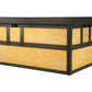 Meyda Lighting Hyde Park 22" 2-Light Craftsman Brown Double Bar Mission Flush Mount Light With Beige Art Shade Glass