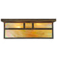 Meyda Lighting Hyde Park 22" 2-Light Vintage Copper Double Bar Mission Flush Mount Light With Beige Iridescent Shade Glass