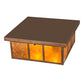 Meyda Lighting Hyde Park 23" 2-Light Vintage Copper Double Bar Mission Flush Mount Light With Amber Mica Shade Glass