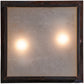 Meyda Lighting Hyde Park 23" 2-Light Vintage Copper Loon Flush Mount Light With Frosted Seeded & Beige Art Shade Glass