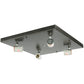 Meyda Lighting Hyde Park 23" 4-Light Craftsman Brown Double Bar Mission Flush Mount Light With Beige Art Shade Glass