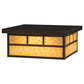 Meyda Lighting Hyde Park 23" 4-Light Craftsman Brown Double Bar Mission Flush Mount Light With Beige Art Shade Glass